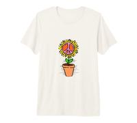 Peace Sign Sunflower in Flower Pot Premium T-Shirt
