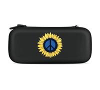 Peace Sign Sunflower of Ukraine Flag Printed Slim Carrying Case for Switch Hard Portable Protective Cover for Game Card