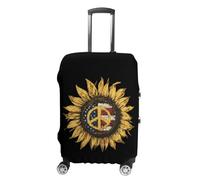 Peace Sign U.S. Flag Sunflower Funny Suitcases Cover Travel Accessories Washable Suitcase Protector Fits 19-32 Inch S