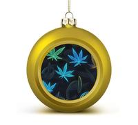 Peace Sign Weeds Shiny Christmas Ball Ornaments for Xmas Tree Hanging Balls Holiday Party Decoration 4PCS