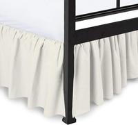 Peace Sleep Bedding - Ruffled Bed Skirt with Split Corners, Ivory, King 14 Inch Drop Bedskirt, Hotel Quality Brushed Microfiber Wrinkle Free Dust Ruffle Bed Skirt King Size
