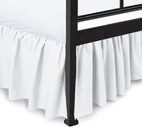 Peace Sleep Bedding - Ruffled Bed Skirt with Split Corners, White, Queen 14 Inch Drop Bedskirt, Hotel Quality Brushed Microfiber Wrinkle Free Dust Ruffle Bed Skirt Queen Size