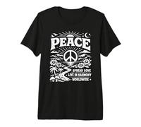 Peace Spread Love Live in Harmony Worldwide Retro Nature Premium T-Shirt