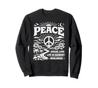 Peace Spread Love Live In Harmony Worldwide Retro Nature Sweatshirt