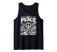 Peace Spread Love Live in Harmony Worldwide Retro Nature Tank Top