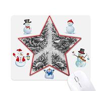 Peace Symbol Anti-war Pattern Christmas Snowman Family Star Mouse Pad