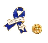 Peace Symbol Brooch Badge Pin Funeral Gift with Rest in Peace Accent for Commemorative Everyday Wear Classical Ribbon Brooch