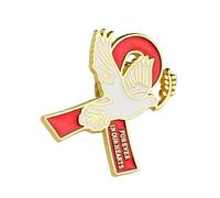 Peace Symbol Brooch Badge Pin with Ribbon Detail Shape Ideal for Weddings Business Meetings Everyday Wear Travel Friendly Chest Pin