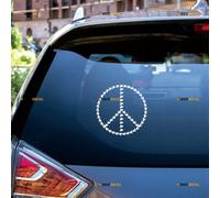 Peace Symbol Sign Dove Sticker Decal Vinyl Anti War - White 15.2cm - for Car Boat Laptop Cup No Background Die-Cut