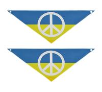 Peace Symbol Ukraine Dog Bandanas Scarf 2Pcs Puppy Birthday Holiday Bandana Pet Accessories Cat Kitten Bandana Collar L