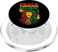 Peace Through Music Reggae Lion Rastafari Vibes Art Design PopSockets PopGrip for MagSafe