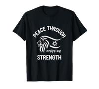 Peace through strength Rising Lion Nation Of Israel Jewish T-Shirt