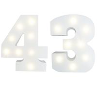 Peace & Thyme Set of Light-Up Numbers - Number 43 - Age 43 - HEIGHT 15cm