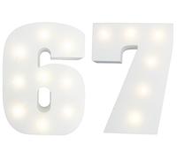 Peace & Thyme Set of Light-Up Numbers - Number 67 - Age 67 - HEIGHT 15cm