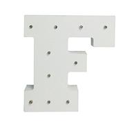Peace & Thyme Your Name in Lights - White Wood Light Up Letters A-Z Wedding Baby Standing or Wall Mounted Decoration - F