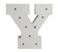 Peace & Thyme Your Name in Lights - White Wooden Light Up Letters A-Z Wedding Baby Standing or Wall Mounted Decoration (Y)