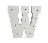 Peace & Thyme Your Name in Lights - White Wooden Light Up Letters A-Z Wedding Baby Standing or Wall Mounted Decoration (W)