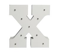 Peace & Thyme Your Name in Lights - White Wooden Light Up Letters A-Z Wedding Baby Standing or Wall Mounted Decoration (X)