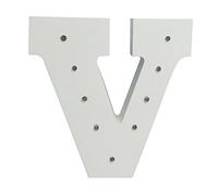 Peace & Thyme Your Name in Lights - White Wooden Light Up Letters A-Z Wedding Baby Standing or Wall Mounted Decoration (V)
