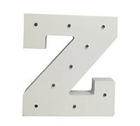 Peace & Thyme Your Name in Lights - White Wooden Light Up Letters A-Z Wedding Baby Standing or Wall Mounted Decoration (Z)