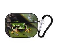 Peace Tree Frog AirPods Pro Case Cover with Keychain Ring PC Hard Shell Protective Case for AirPods Pro 2nd for Women Men Generation Easy Open Full Drop Protection Cover Black-Style