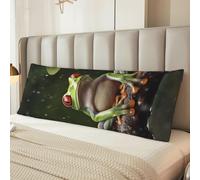 Peace Tree Frog Body Pillow Cover Ultra Soft Microfiber Pillowcases Breathable Long Pillow Case Fuzzy Bed Pillow Protector with Zipper Full Body Pillowcase 20x54 Inches