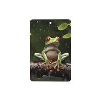 Peace Tree Frog Car Air Fresheners Cards Set of 4 Pieces, Long-Lasting Auto Aromatherapy Tablets Gifts Car Rearview Mirror Pendant Hanging Scented Cards for Wardrobe Bathroom