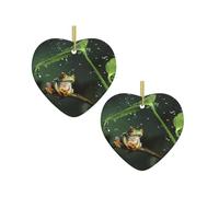 Peace Tree Frog Christmas Tree Ceramic Hanging Bauble Personalised Xmas Baubles Cute Christmas Ornaments Gifts For Kids Family Friends