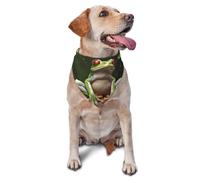 Peace Tree Frog Dog Bandana Pet Scarf Accessories for Small Medium Dogs Cats Photo Prop, Triangle Pet Bandanas Adjustable Puppy Bib Washable Dog Kerchief Puppy Neckerchief