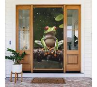 Peace Tree Frog Door Cover Decorations, Welcome Door Banner Backdrop Seasonal Spring Summer Porch Banner Sign Photo Background for Indoor Outdoor Party Decor 72.8 x 35.4 Inch