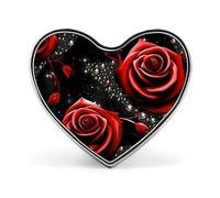 Peace Tree Frog Fashion Heart Brooch Pins Lightweight Enamel Lapel Pin for Women Men, Hat Bag Jacket Clothing Accessory Jewelry Gift, Red Roses and Stars, Love form