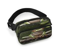 Peace Tree Frog Full Printed Fanny Pack,Zipper Belt Bag Cute Crossbody Bag Hip Bum Bag with Adjustable Strap