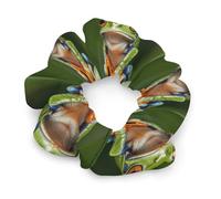 Peace Tree Frog Hair Scrunchies for Women No Damage, Soft Elastic Hair Ties with Fashionable Printed Patterns, Satin Scrunchy Hairbands for Ponytail, Bun, Workout & Sleep