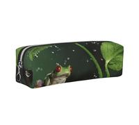 Peace Tree Frog Leather Pencil Case Art Utensils Storage Bag Makeup Pouch