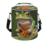 Peace Tree Frog Lunch Bag, 15L Portable Leakproof Picnic Basket with Shoulder Strap, Insulated Picnic Cooler Bag for Camping, Beach, Hiking & Groceries