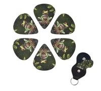 Peace Tree Frog Print Guitar Picks 6 Pack Guitar Plectrums with Pick Holders Bass Picks For Acoustic Guitar Bass Electric Ukulele Includes 0.46mm, 0.71mm, 0.96mm