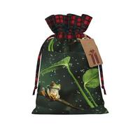 Peace Tree Frog Print Personalized Christmas Drawstring Gift Bags,Packaging And Storage Bags,Snack Bags