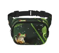 Peace Tree Frog Print Waist Pack Fanny Pack Belt Bag for Men Women,Waterproof Adjustable Strap 3 Pockets for Outdoor Travel