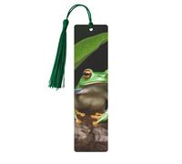Peace Tree Frog Printed Metal Bookmarks M - Dark Green Lightweight Aluminium Book Marker for Books, Journals & Gifts, Ideal Book Lovers, Holiday Decor & Crafts