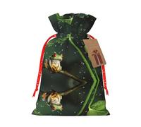 Peace Tree Frog Printing 4.7x6.9 Inch Christmas Bag Drawstring Closure,For Christmas Anniversaries Birthdays