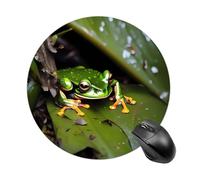 Peace Tree Frog Round Mouse Pad Smooth Glide Gaming Mousepad Extra Density Portable Comfortable Mouse Mat for Desk, Home, Office 7.8x7.8 Inches