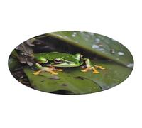 Peace Tree Frog Round Rug Soft Absorbent Bath Mat Entryway Anti Slip Rugs Farmhouse Front Back Door Mat 60 * 60cm for Bedroom Living Room Home Decorative