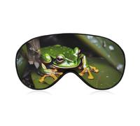 Peace Tree Frog Sleeping Mask, Light Blocking Eye Mask, Comfortable and Soft, Eye Cover with Elastic Band, Suitable for Men and Women, Suitable for Travel/Sleeping
