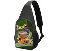 Peace Tree Frog Sling Bag for Men Women, Hands-Free Crossbody Bag, Casual Chest Bag for Running, Hiking, Travel