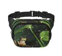 Peace Tree Frog Square Double-Layer Waist Bag Chest Bag Crossbody Bag Running Travel Hiking Waist Bag