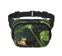 Peace Tree Frog Unisex Adjustable Waist Square Double Layer Waist Pack for Outdoor Activities Travelling Running Hiking