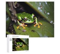 Peace Tree Frog Wooden Puzzles for Adults 500 PCS Unique Shape Puzzles Wall Art Home Decor for Puzzle Lovers, Family, Friend Creative Gift Toys
