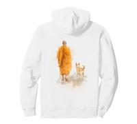 Peace Walking Monk & Dog Minimalist Zen Art Pullover Hoodie