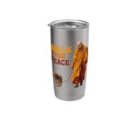 Peace Walking Monks Aloka Design Stainless Steel Insulated Tumbler