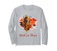 Peace Walking Monks and Aloka Dog Walk for Peace Long Sleeve T-Shirt